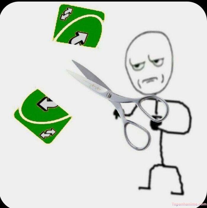 uno meme cắt kéo