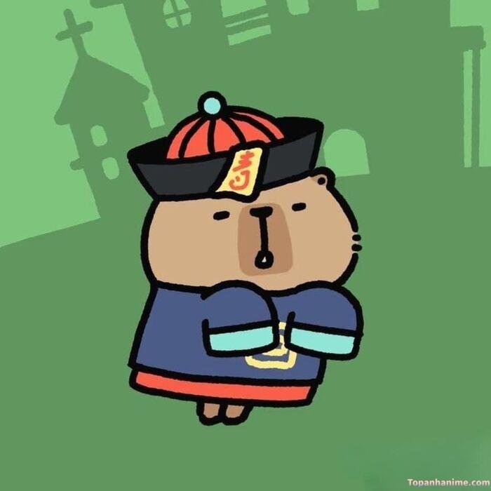 hình capybara chibi cương thi