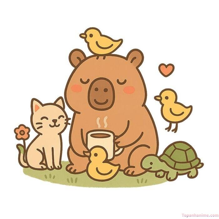 hình capybara chibi cute