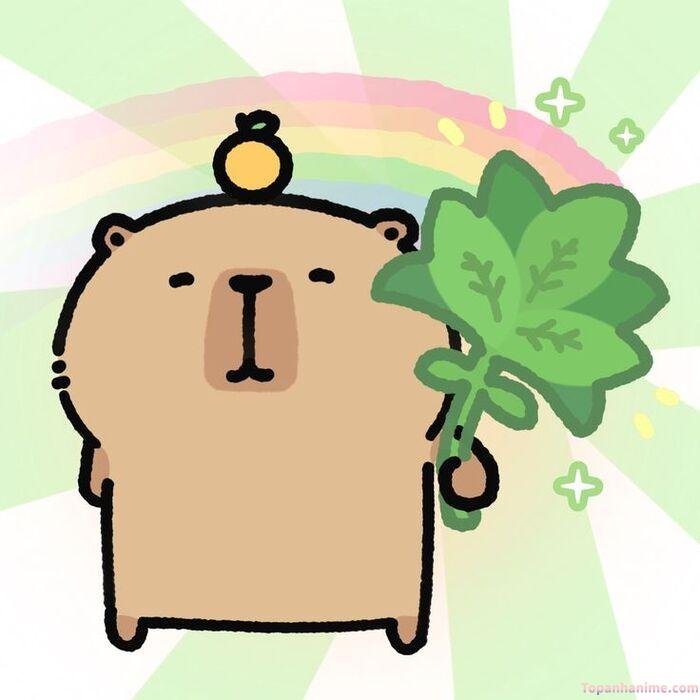 hình capybara chibi may mắn