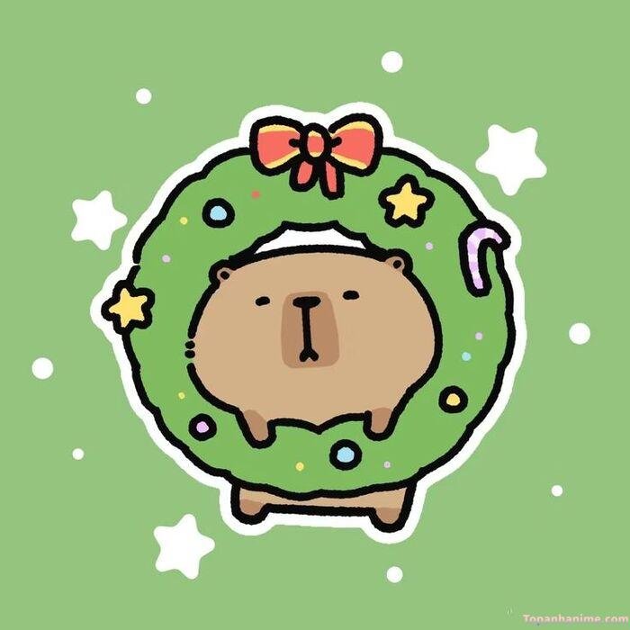 hình capybara chibi noel