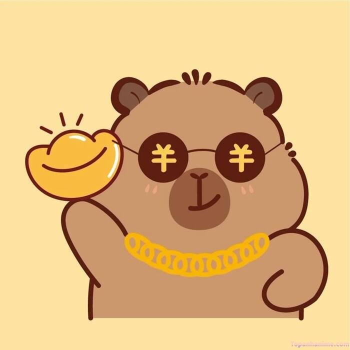 hình capybara chibi thần tài hài
