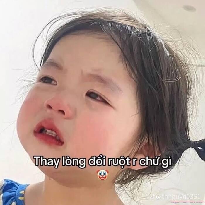 meme tổn thương khóc