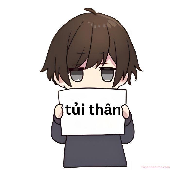 meme tủi thân anime chibi