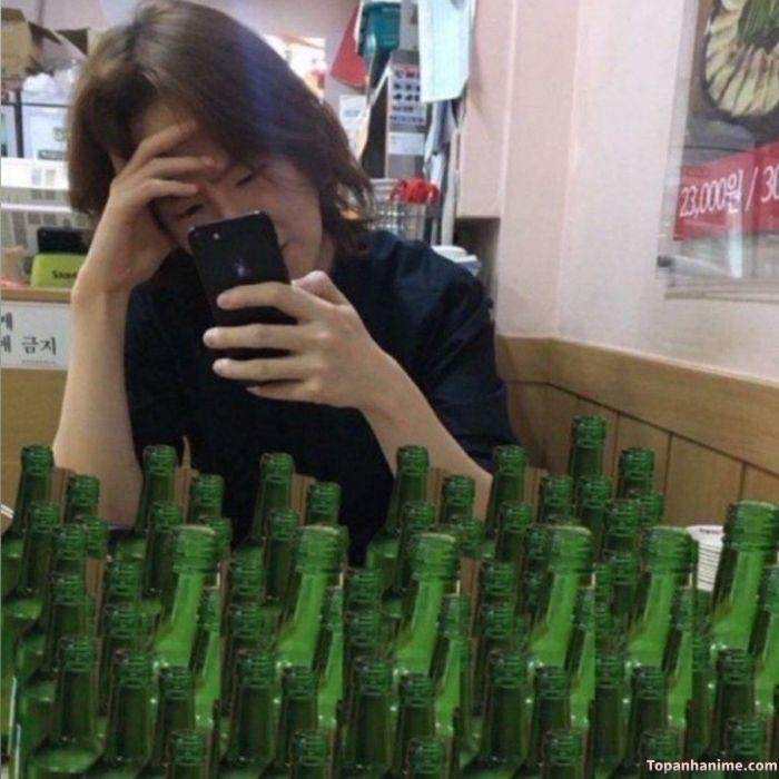 meme tủi thân bia