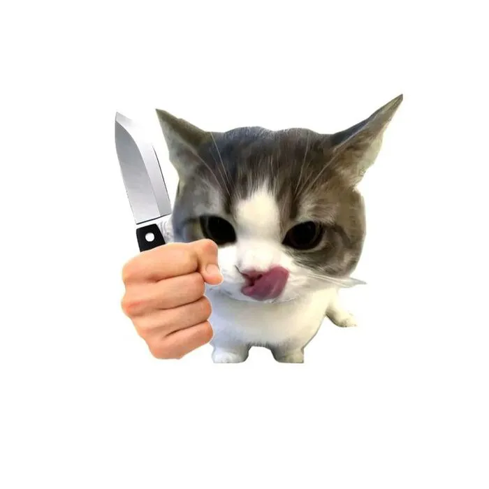 Mê mẩn loạt meme mèo cầm dao 'chất hơn nước cất'!